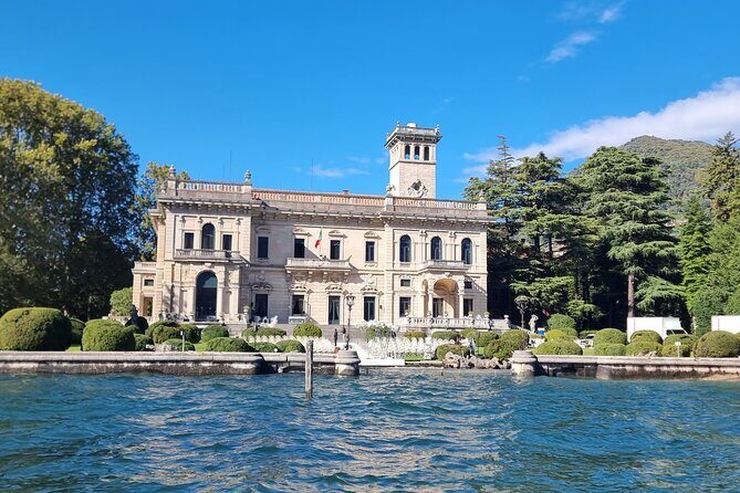 Lake Como Shared Boat Tour and Aperitif with Prosecco - Mandarin Oriental Lago di Como: luxury hotel grounds from the water